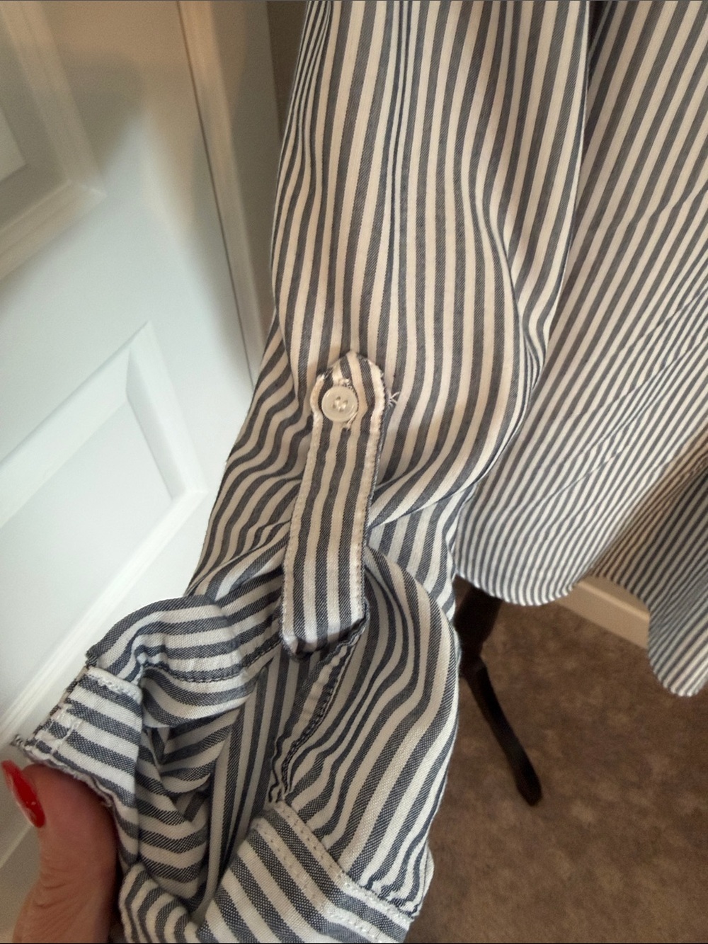Velvet Heart Blue and White Striped Button Down Shirt - Picture 5 of 6